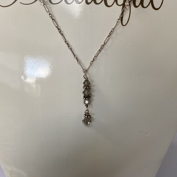 Dainty Crystal bead Sterling silver 925 necklace - Picture 2 of 10